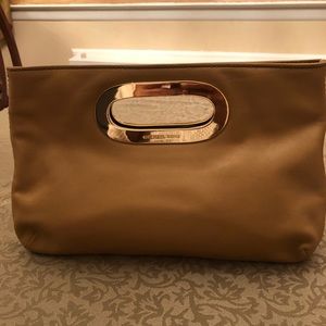 Gently used Michael Kors Tan Clutch Bag